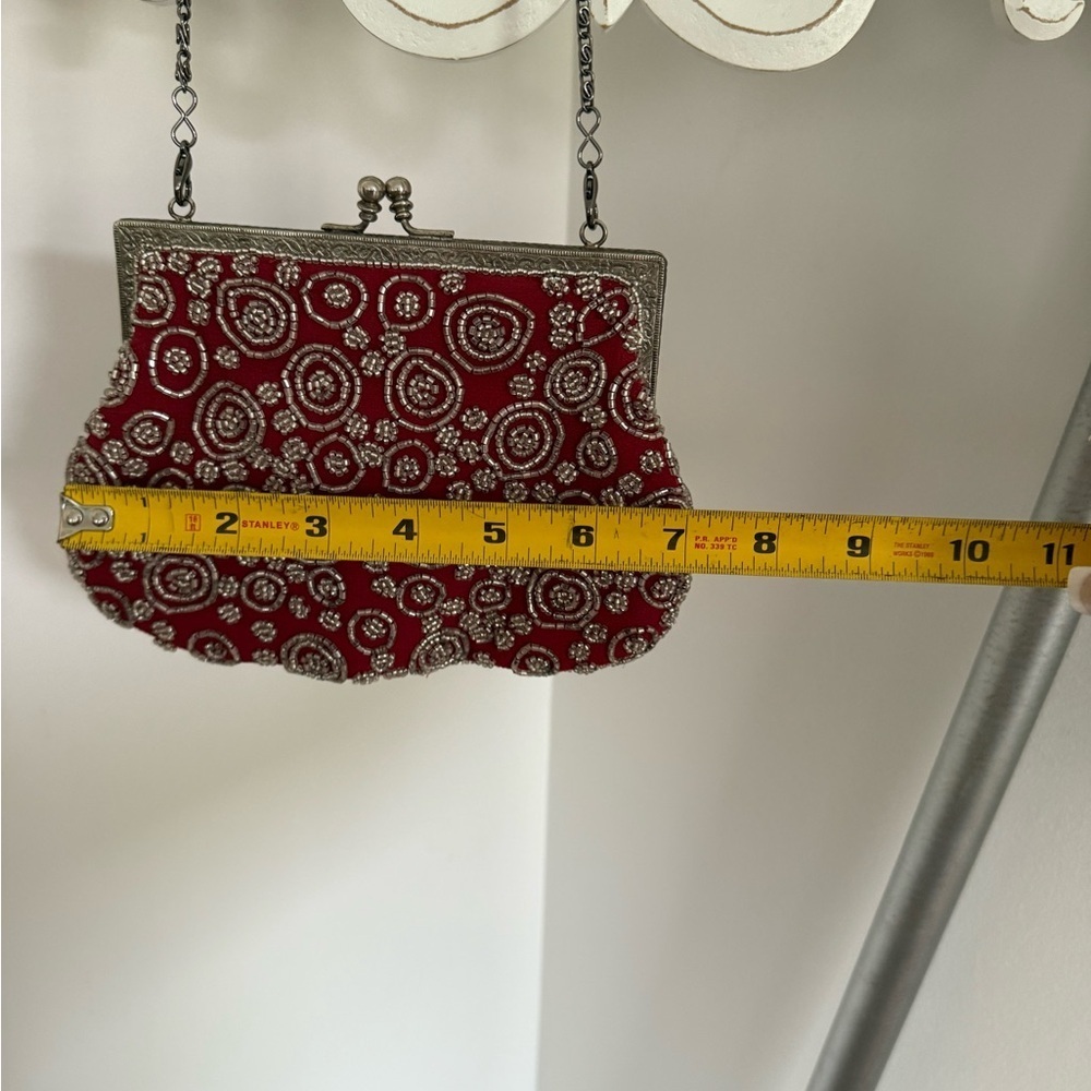 Whiting and Davis red beaded vintage evening bag - Picture 5 of 6